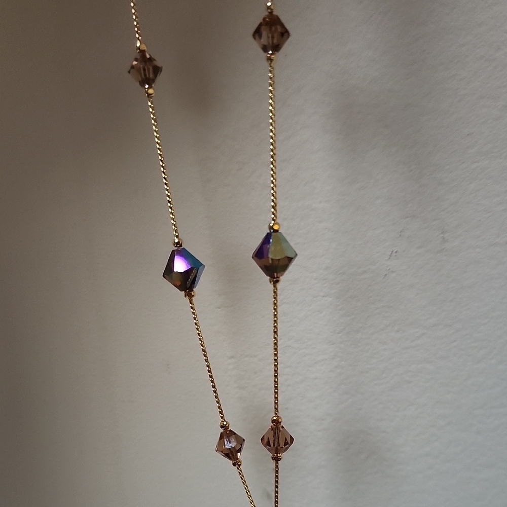 Vieste Gold and Brown Layered Necklace with Modern Design - Picture 7 of 10